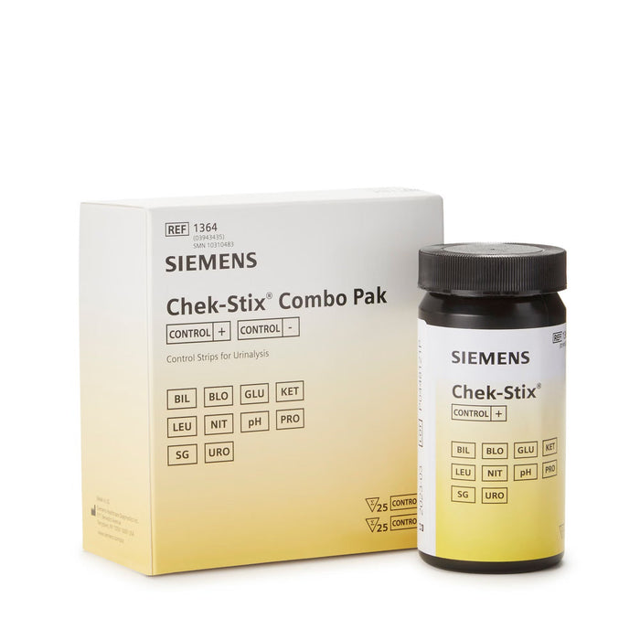 Siemens Chek-Stix Urinalysis Control Strips, Positive/Negative Level, 50 Count - 10310483-Case - LL Medico