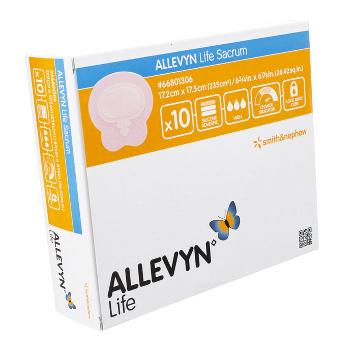Smith & Nephew Allevyn Life Foam Dressing, Sacral, Bordered, Silicone Adhesive, Sterile - 66801306 - LL Medico