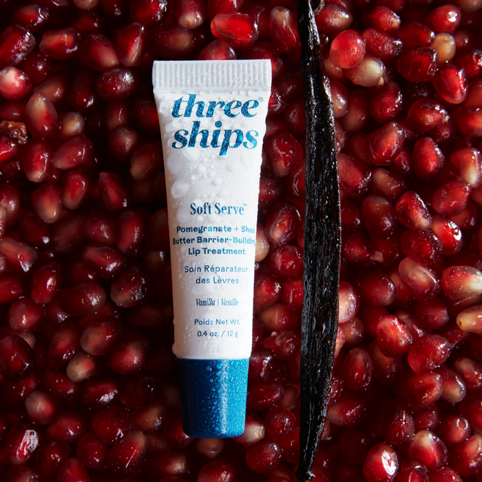 Three Ships-Softserve™ Pomegranate + Shea Butter Barrier-Building Lip Treatment-Skincare-990478500051_5_Ingredients-The Detox Market |