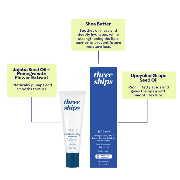 Three Ships-Softserve™ Pomegranate + Shea Butter Barrier-Building Lip Treatment-Skincare-990478500051_8_Benefits-The Detox Market |