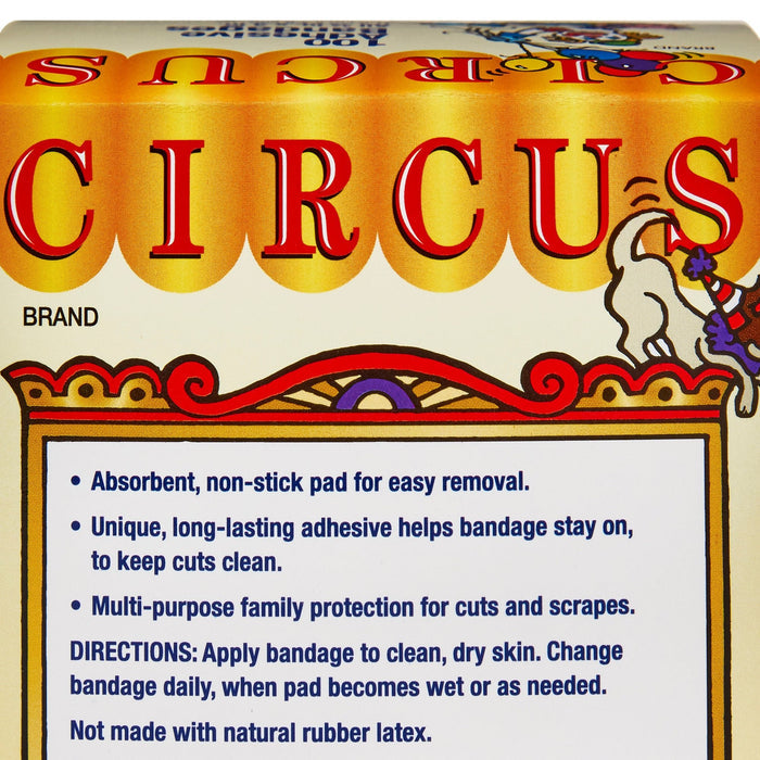 Dukal American White Cross Stat Strip Circus Kid Design Adhesive Strip, ¾ x 3 Inch
