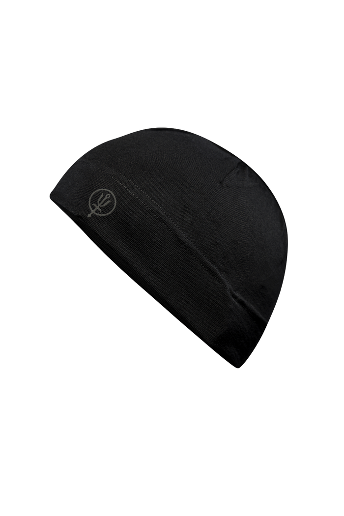 SM Cut of Out Stealth Skull Beanie In Black (GM)