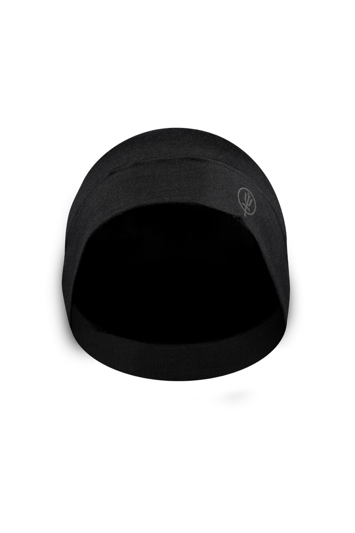 SM Cut of Out Stealth Skull Beanie In Black (GM)