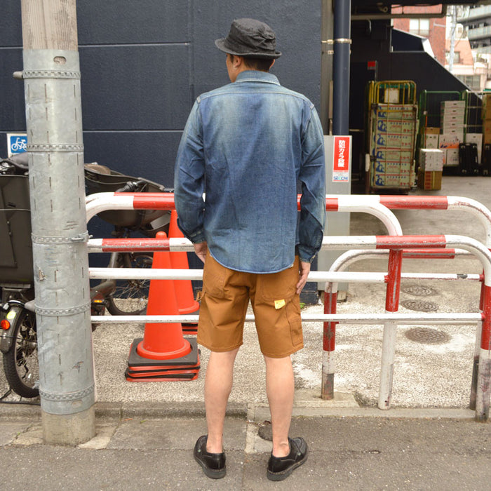 SUGAR CANE "SC52567" 13oz. Brown Duck Work Shorts
