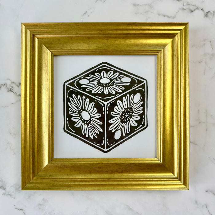 Sunflower D6 Linocut Print