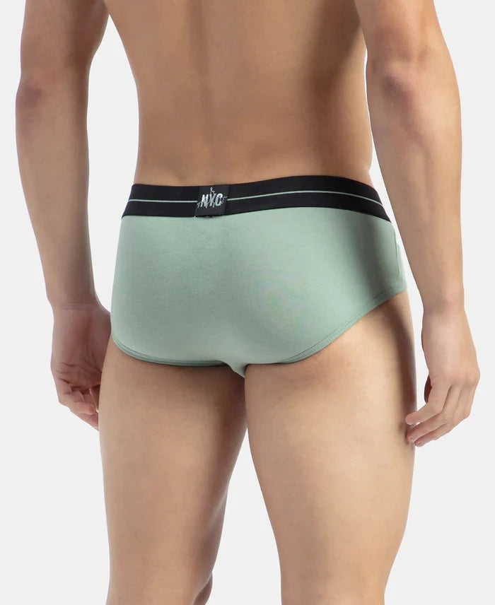 Super Combed Cotton Elastane Stretch Solid Brief with Ultrasoft Waistband - Iceberg Green