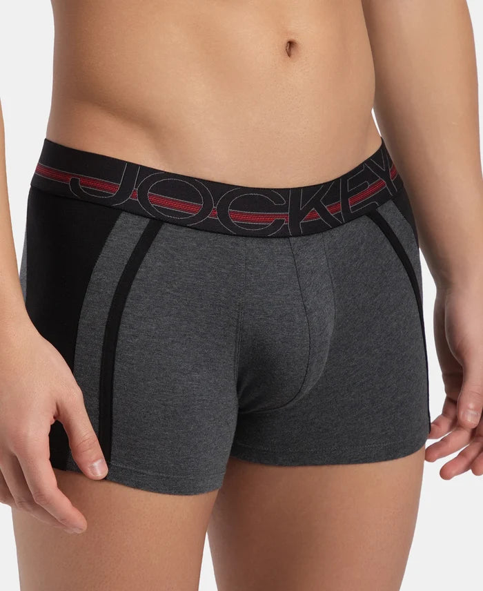 Super Combed Cotton Elastane Stretch Solid Trunk with Ultrasoft Waistband - Charcoal Melange
