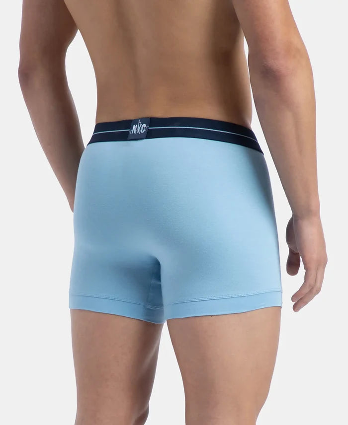 Super Combed Cotton Elastane Stretch Solid Trunk with Ultrasoft Waistband - Dusk Blue