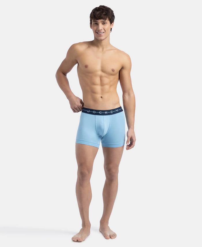 Super Combed Cotton Elastane Stretch Solid Trunk with Ultrasoft Waistband - Dusk Blue