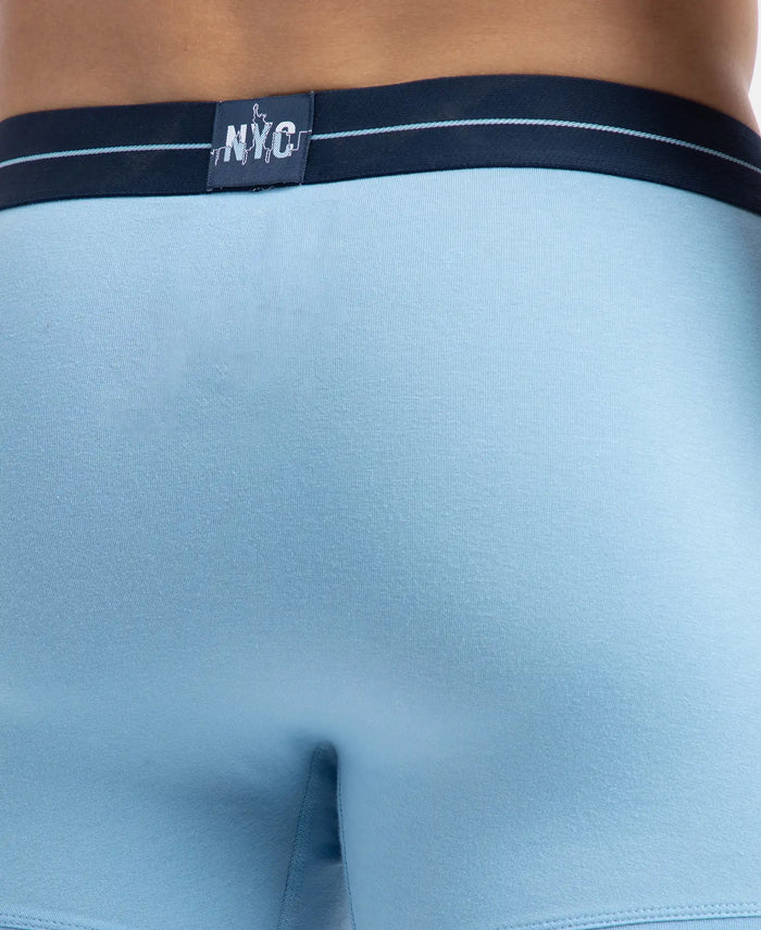 Super Combed Cotton Elastane Stretch Solid Trunk with Ultrasoft Waistband - Dusk Blue