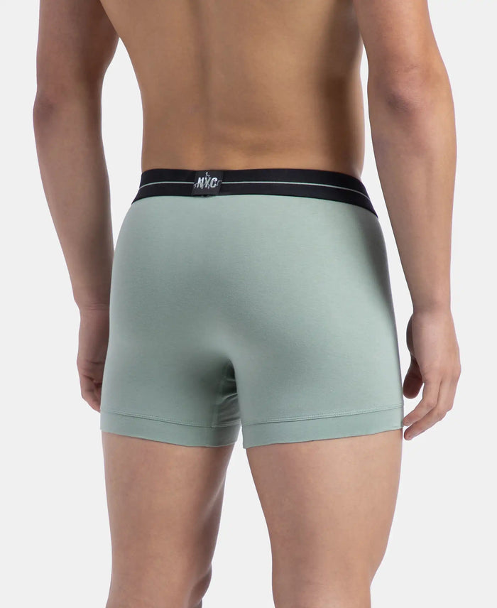 Super Combed Cotton Elastane Stretch Solid Trunk with Ultrasoft Waistband - Iceberg Green