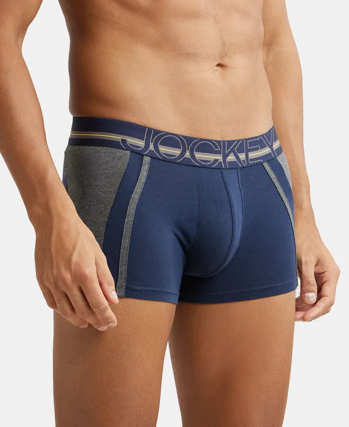 Super Combed Cotton Elastane Solid Trunk with Ultrasoft Waistband - Navy-2