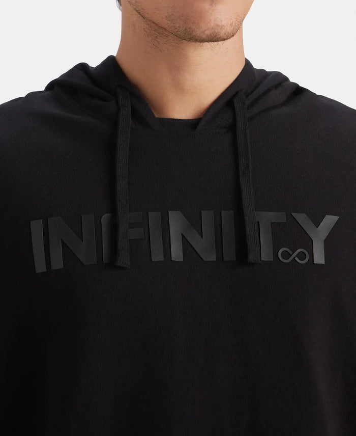 Super Combed Cotton French Terry Oversized Hoodie T-Shirt - Deep Black