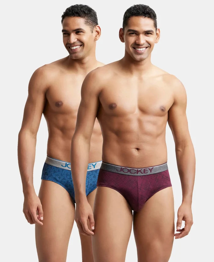 Super Combed Cotton Printed Brief with Ultrasoft Waistband - Assorted-1