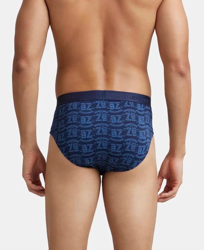 Super Combed Cotton Printed Brief with Ultrasoft Waistband - Navy Dusk Blue (Pack of 2)-7