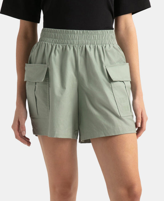 Super Combed Cotton Regular Fit Hybrid Cargo Shorts - Iceberg Green