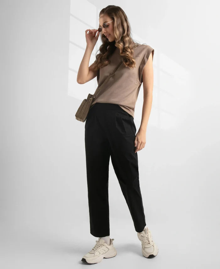 Super Combed Cotton Regular Fit Hybrid Pants - Black