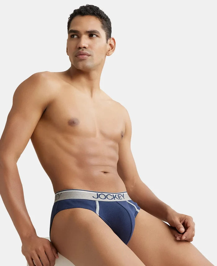 Super Combed Cotton Rib Solid Brief with Ultrasoft Waistband - Deep Navy-6