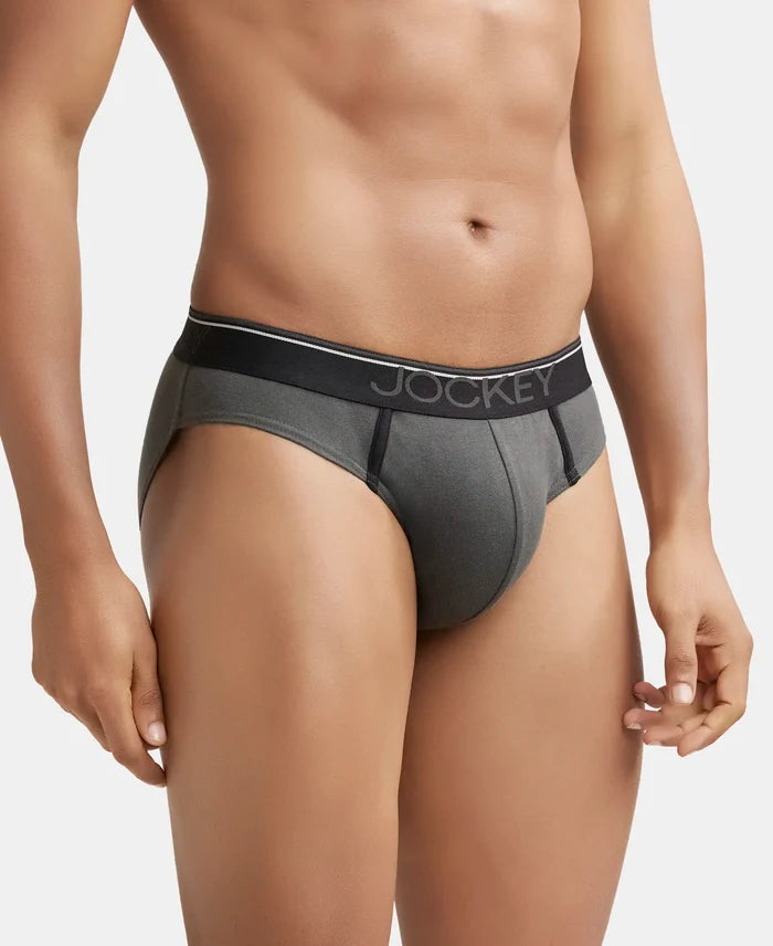 Super Combed Cotton Rib Solid Brief with Ultrasoft Waistband - Deep Olive-3