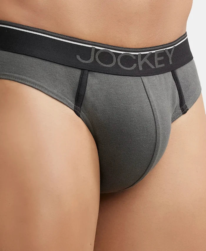 Super Combed Cotton Rib Solid Brief with Ultrasoft Waistband - Deep Olive (Pack of 2)