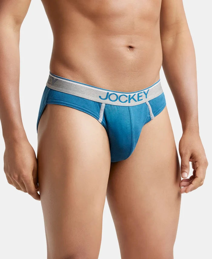 Super Combed Cotton Rib Solid Brief with Ultrasoft Waistband - Seaport Teal-3