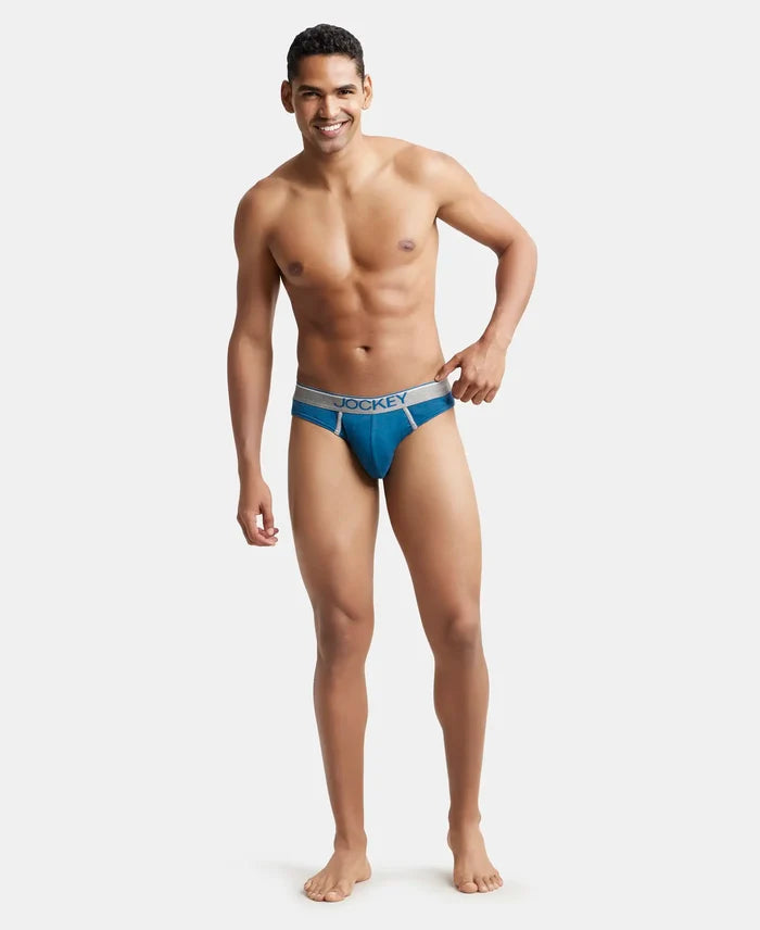 Super Combed Cotton Rib Solid Brief with Ultrasoft Waistband - Seaport Teal-5