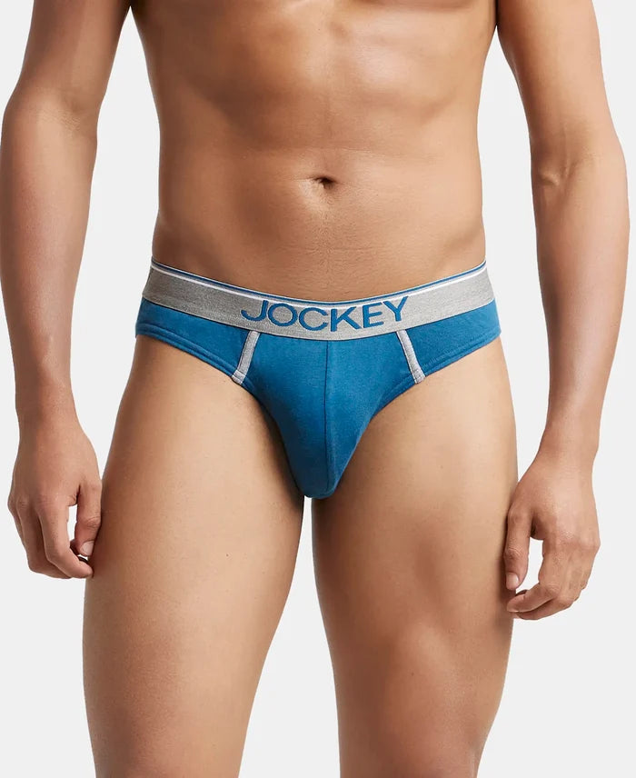 Super Combed Cotton Rib Solid Brief with Ultrasoft Waistband - Seaport Teal-2