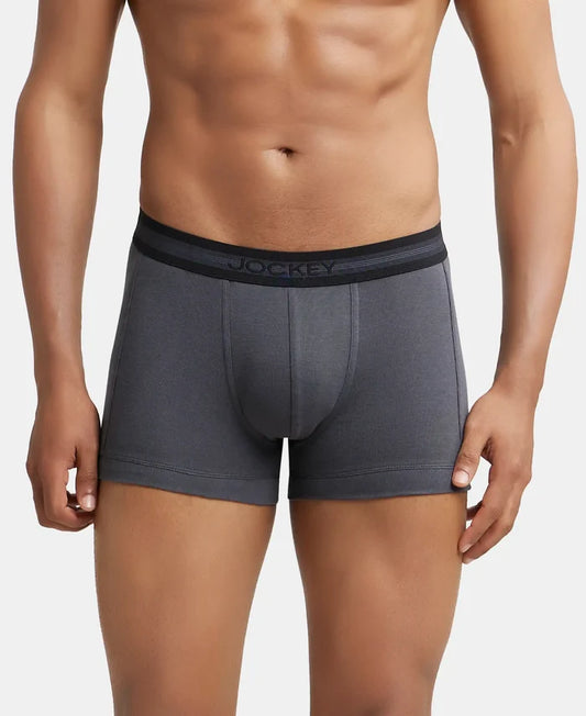 Super Combed Cotton Rib Solid Trunk with StayFresh Treatment - Asphalt-1