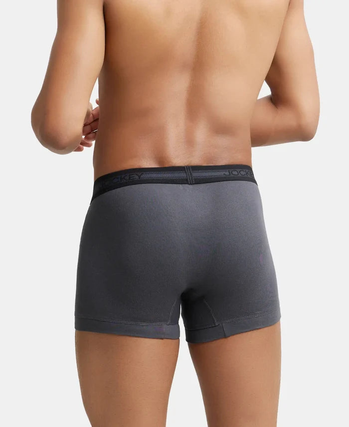 Super Combed Cotton Rib Solid Trunk with StayFresh Treatment - Asphalt-3