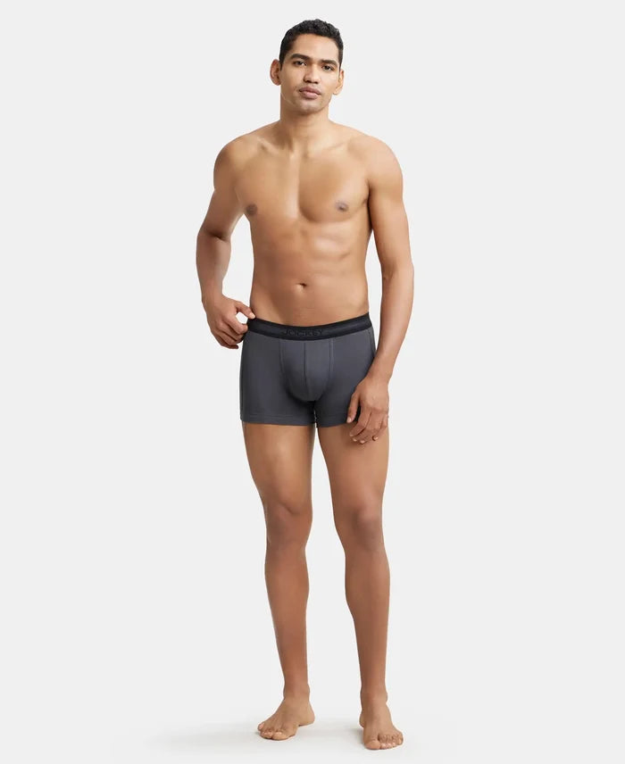 Super Combed Cotton Rib Solid Trunk with StayFresh Treatment - Asphalt-4