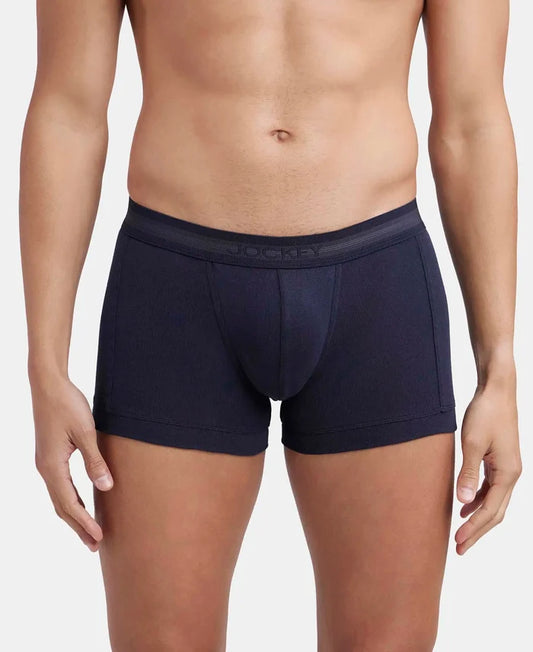 Super Combed Cotton Rib Solid Trunk with StayFresh Treatment - Deep Navy-1