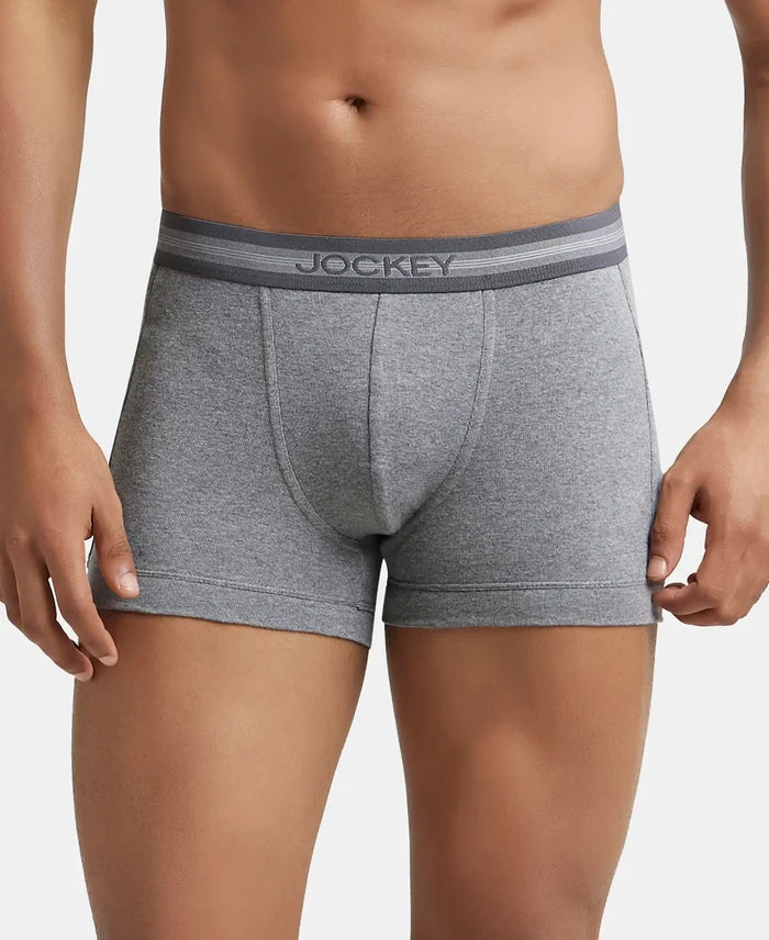 Super Combed Cotton Rib Solid Trunk with StayFresh Treatment - Mid Grey Melange-1
