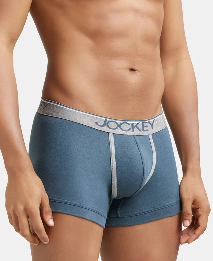 Super Combed Cotton Rib Solid Trunk with Ultrasoft Waistband - Deep Slate-3