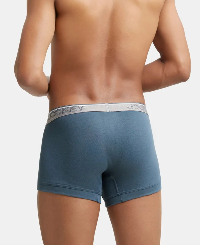 Super Combed Cotton Rib Solid Trunk with Ultrasoft Waistband - Deep Slate-4
