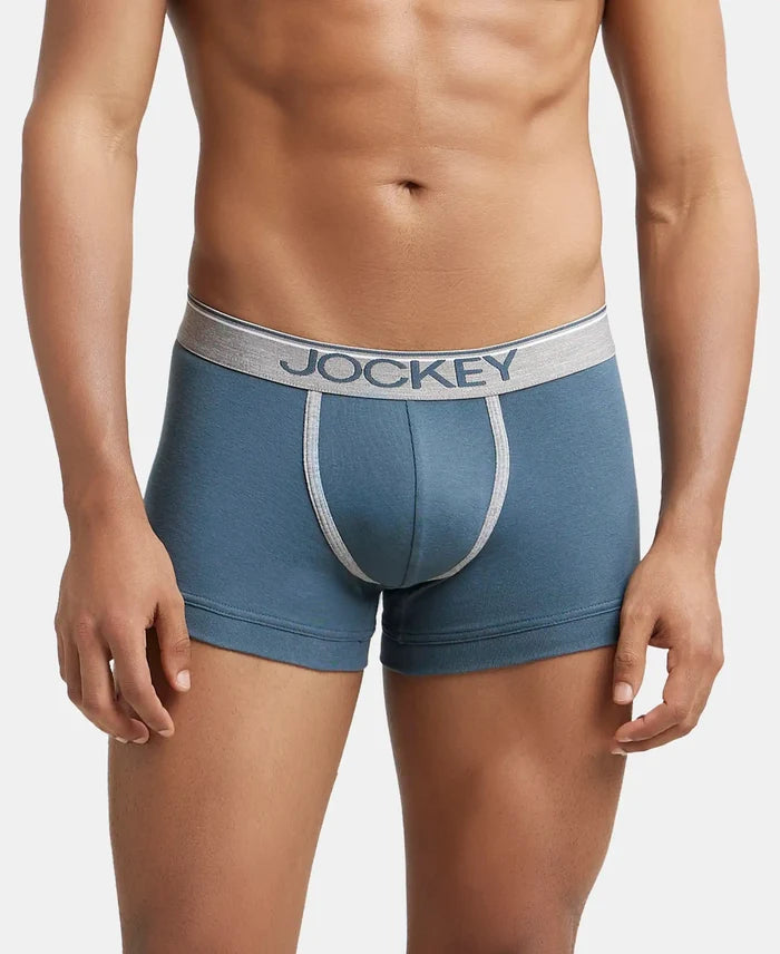 Super Combed Cotton Rib Solid Trunk with Ultrasoft Waistband - Deep Slate-2