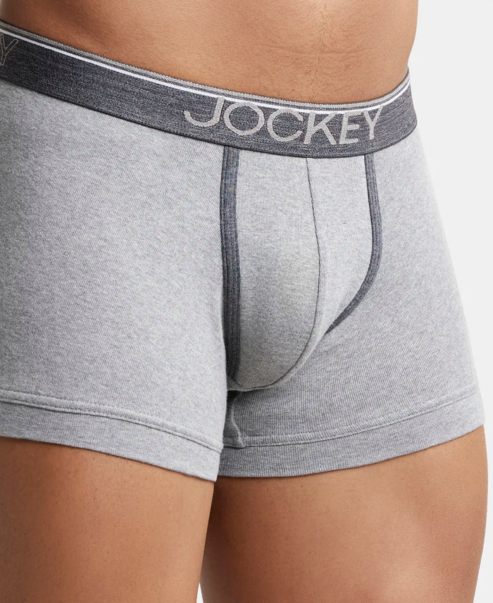 Super Combed Cotton Rib Solid Trunk with Ultrasoft Waistband - Grey Melange-6