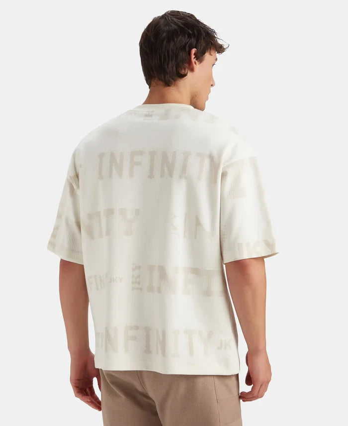 Super Combed Cotton Rich Graphic Printed Oversized T-Shirt - Snow White
