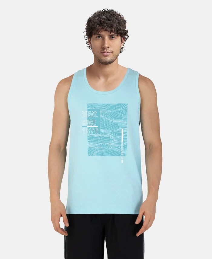 Super Combed Cotton Rich Graphic Printed Tank Top - Sea Angel