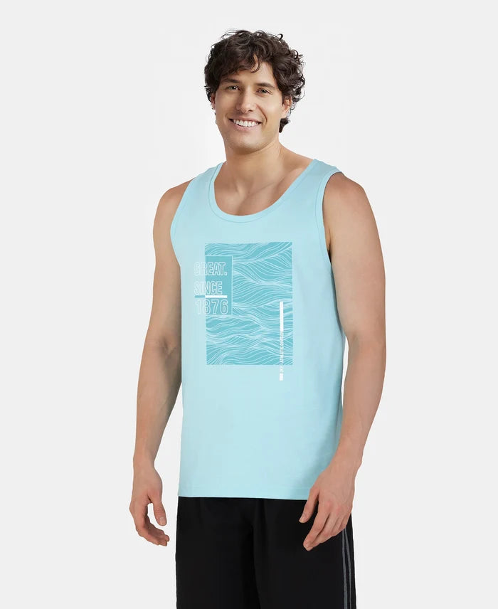 Super Combed Cotton Rich Graphic Printed Tank Top - Sea Angel