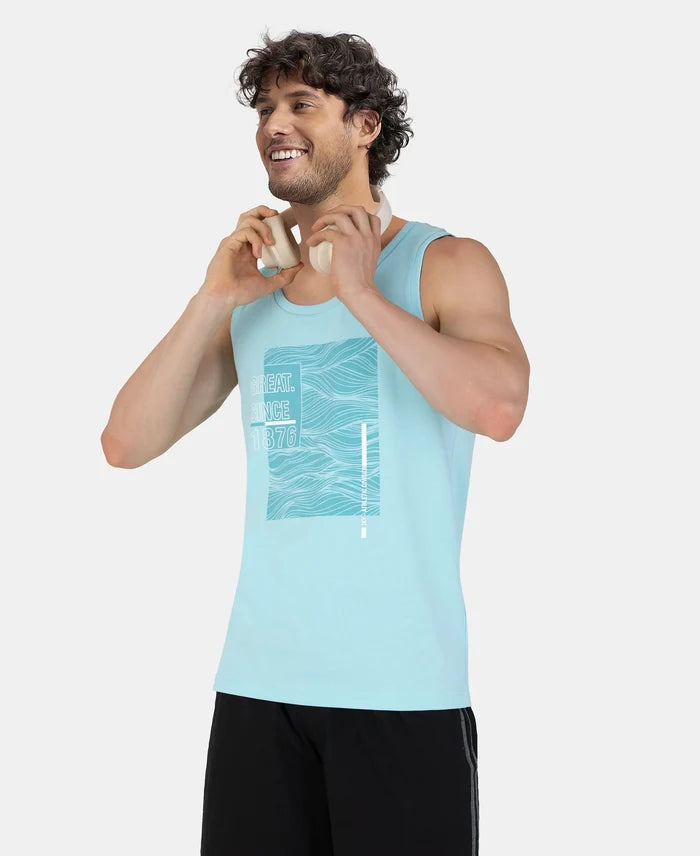 Super Combed Cotton Rich Graphic Printed Tank Top - Sea Angel