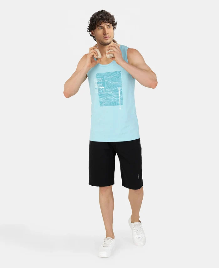 Super Combed Cotton Rich Graphic Printed Tank Top - Sea Angel