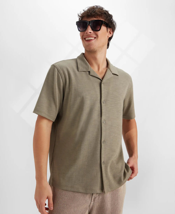 Super Combed Cotton Rich Knit Shirt - Vetiver