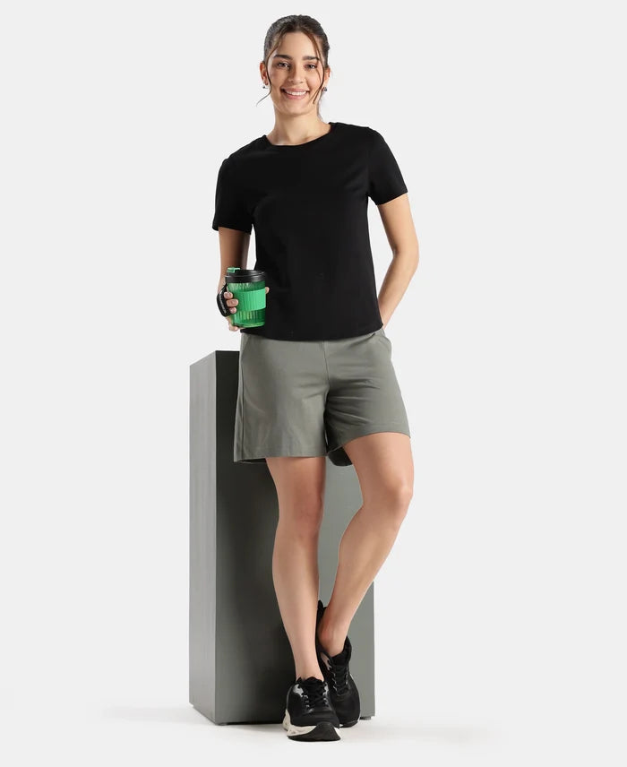 Super Combed Cotton Rich Regular Fit Shorts with Side Pockets - Castor Gray