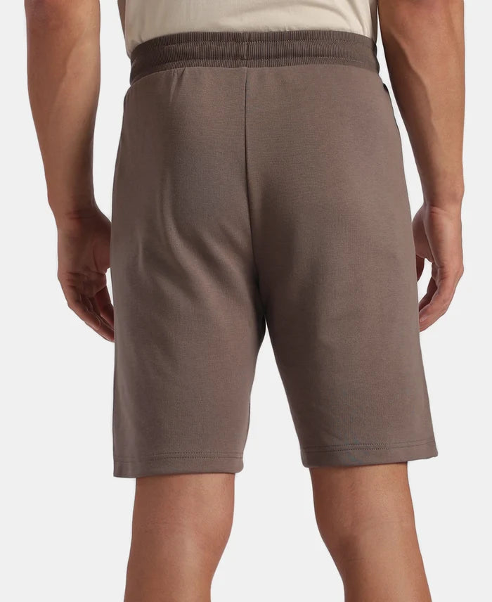 Super Combed Cotton Rich Straight Fit Shorts with Zipper Pockets - Dark Khaki
