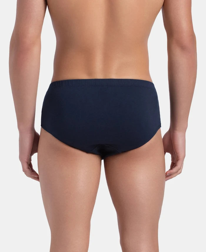 Super Combed Cotton Solid Brief with Ultrasoft Concealed Waistband - Deep Navy (Pack of 2)