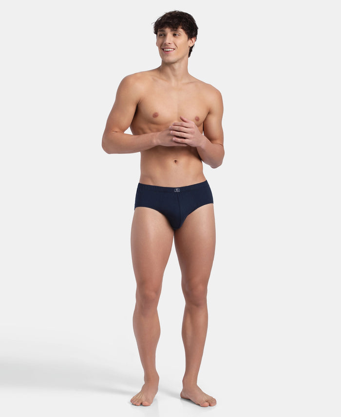 Super Combed Cotton Solid Brief with Ultrasoft Concealed Waistband - Deep Navy (Pack of 2)