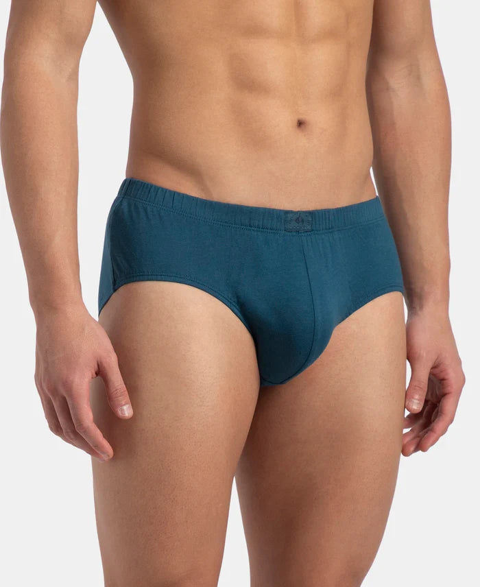 Super Combed Cotton Solid Brief with Ultrasoft Concealed Waistband - Seaport Teal (Pack of 2)