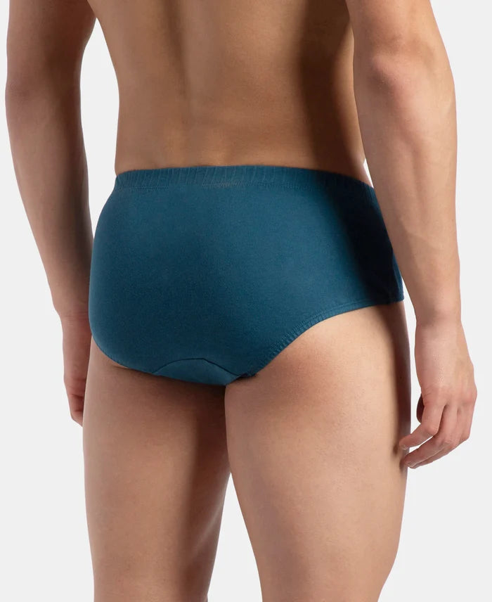 Super Combed Cotton Solid Brief with Ultrasoft Concealed Waistband - Seaport Teal (Pack of 3)