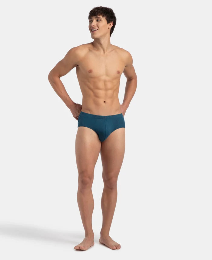 Super Combed Cotton Solid Brief with Ultrasoft Concealed Waistband - Seaport Teal (Pack of 2)