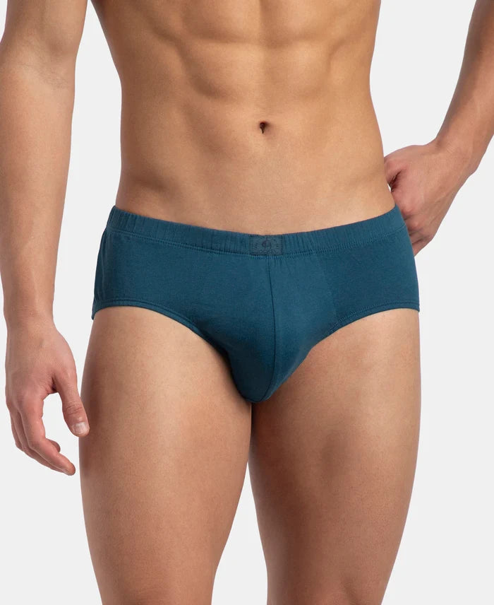 Super Combed Cotton Solid Brief with Ultrasoft Concealed Waistband - Seaport Teal (Pack of 3)